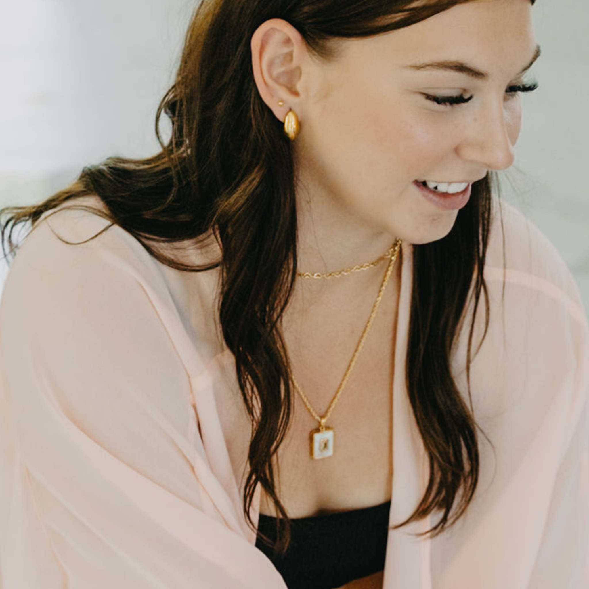 Mykonos Square Pendant Necklace