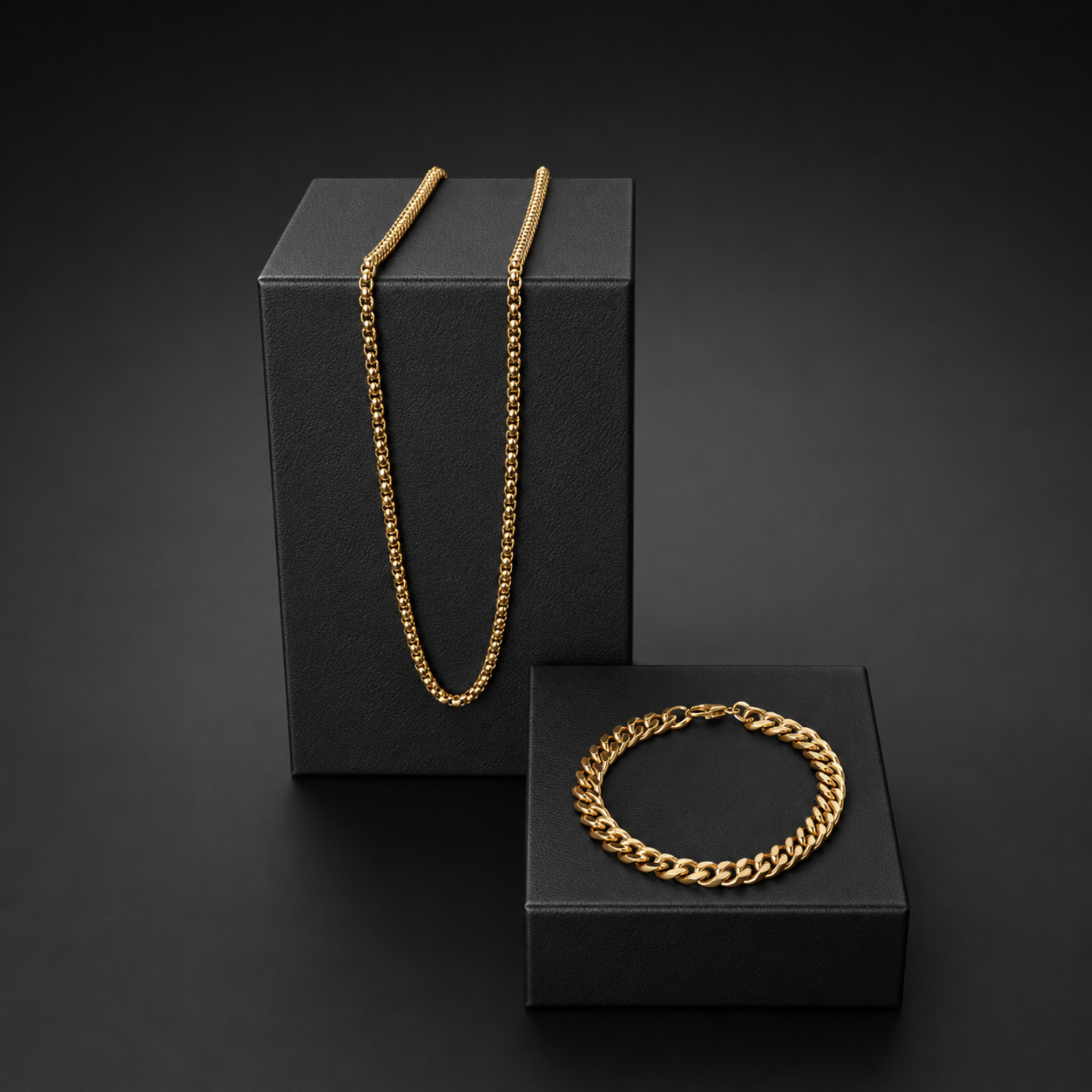Dad Coastal Duo Set | 18K Gold PVD | Waterproof Necklace & Bracelet Gift Set