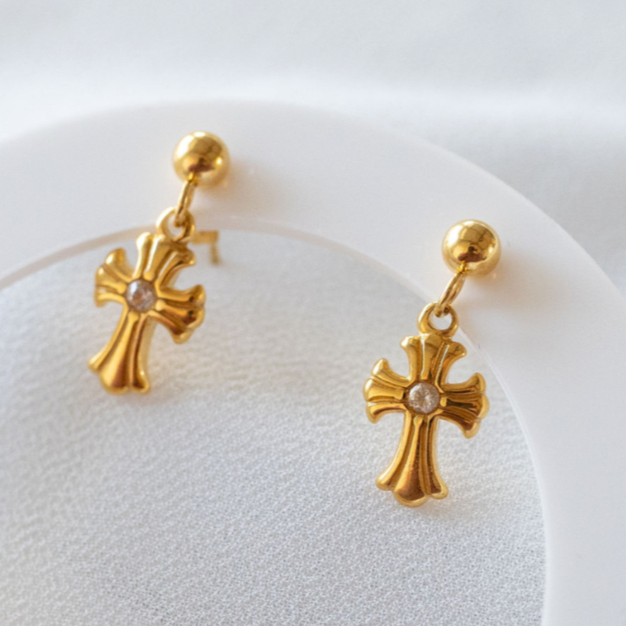 Cross Drop Earrings