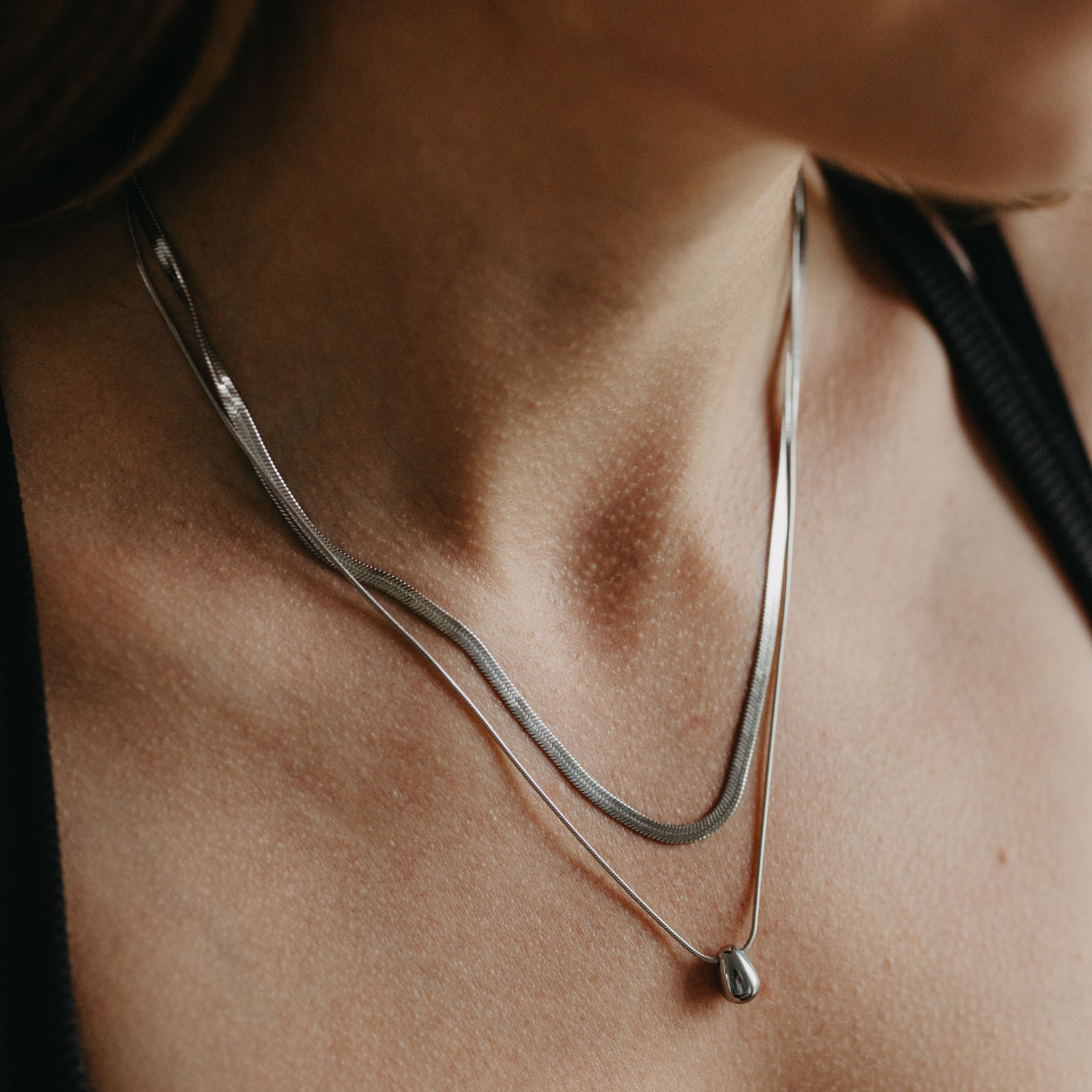 Midnight Mist Double Layer Necklace