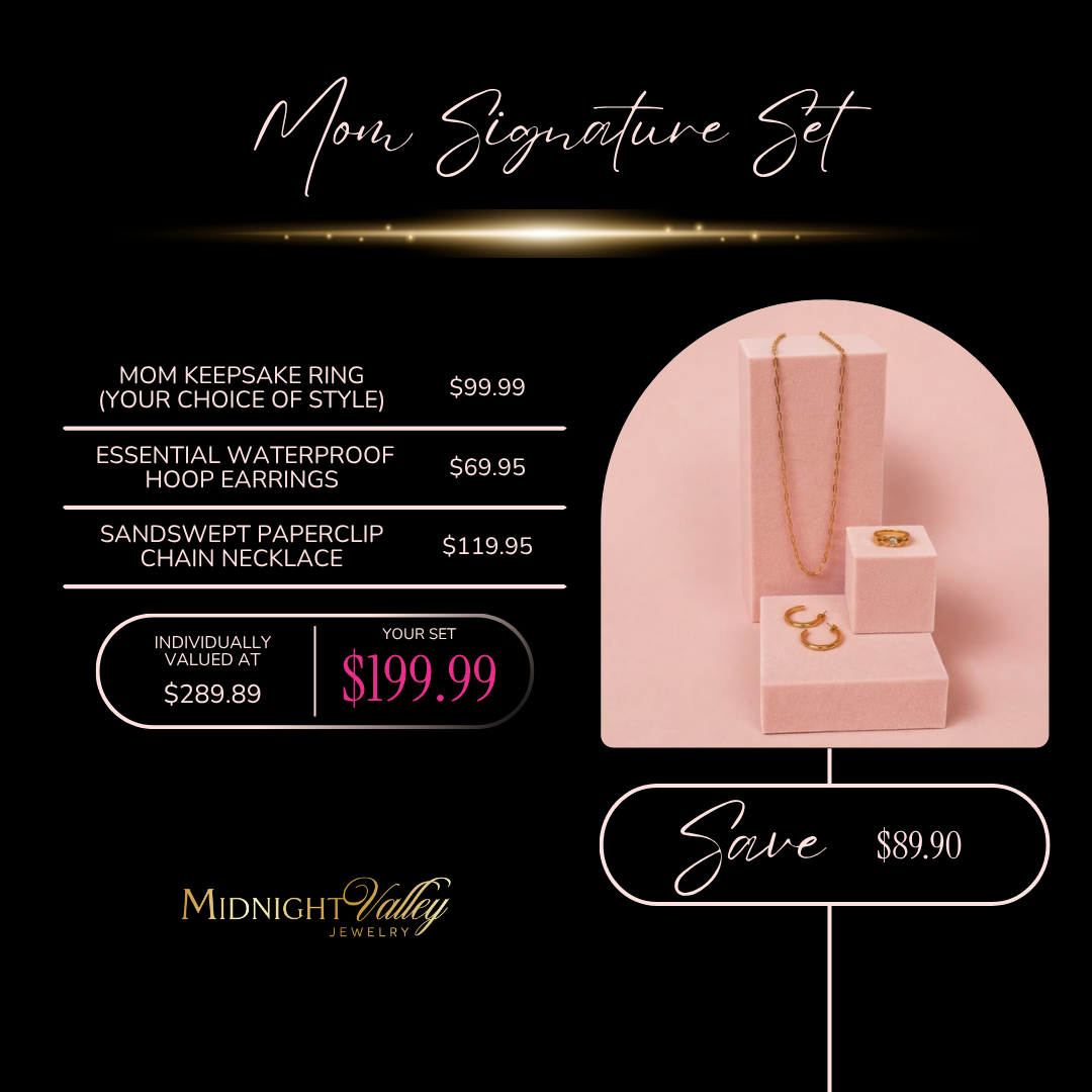 Mom Signature Set | Waterproof 18K Gold PVD