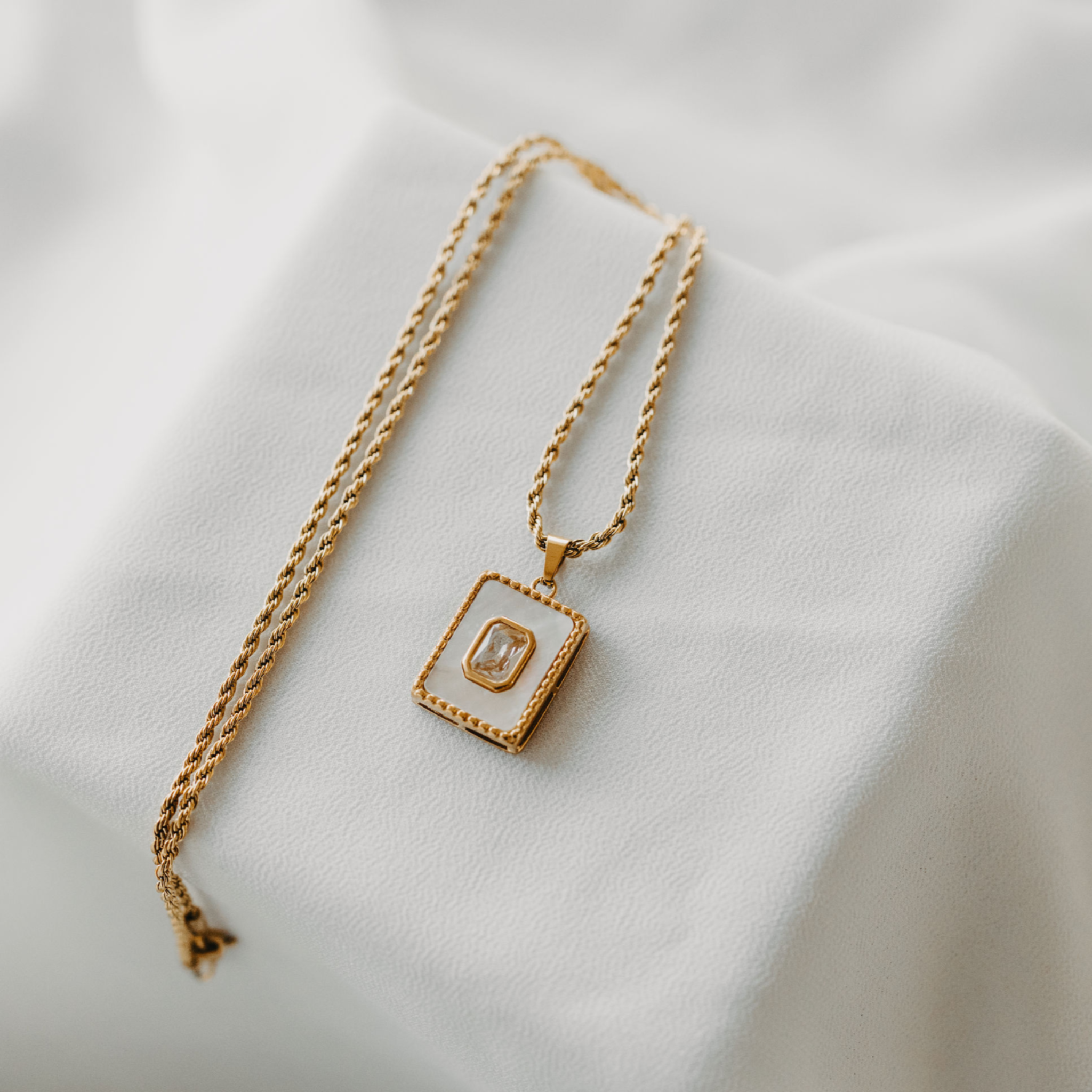 Mykonos Square Pendant Necklace