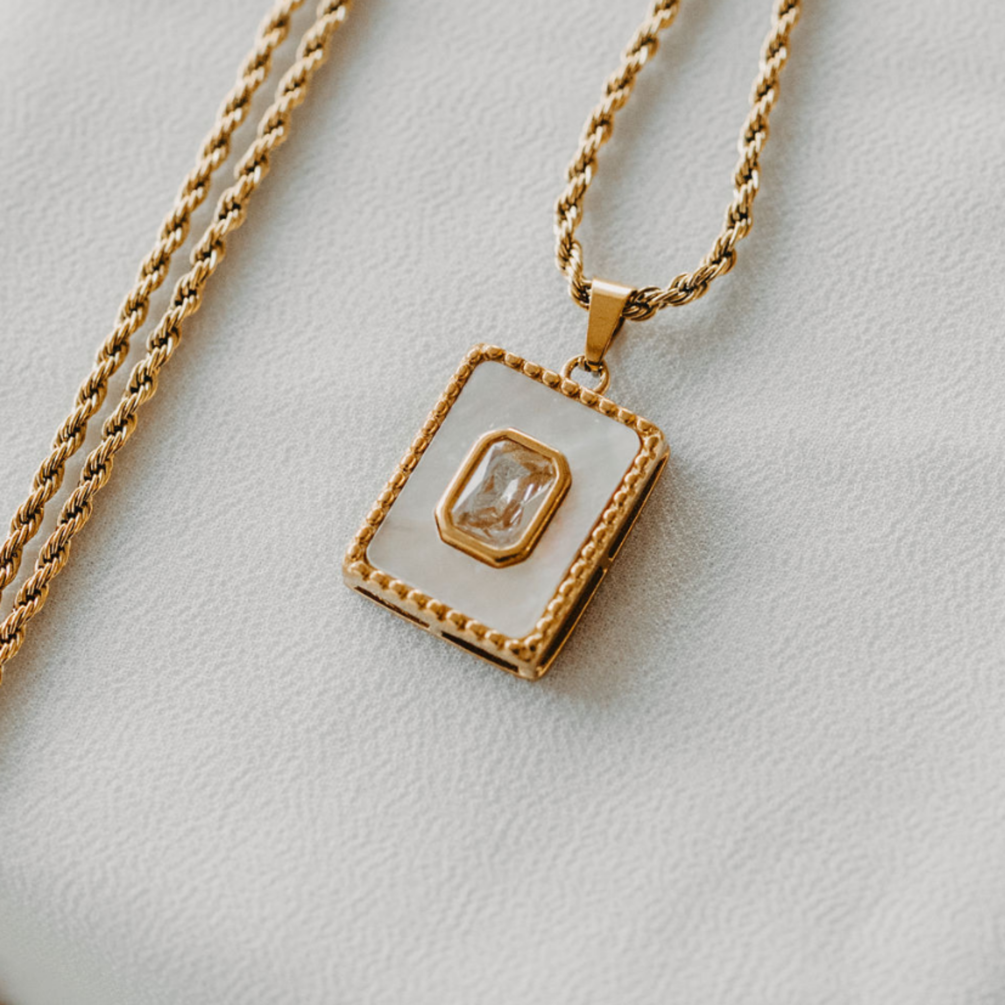 Mykonos Square Pendant Necklace