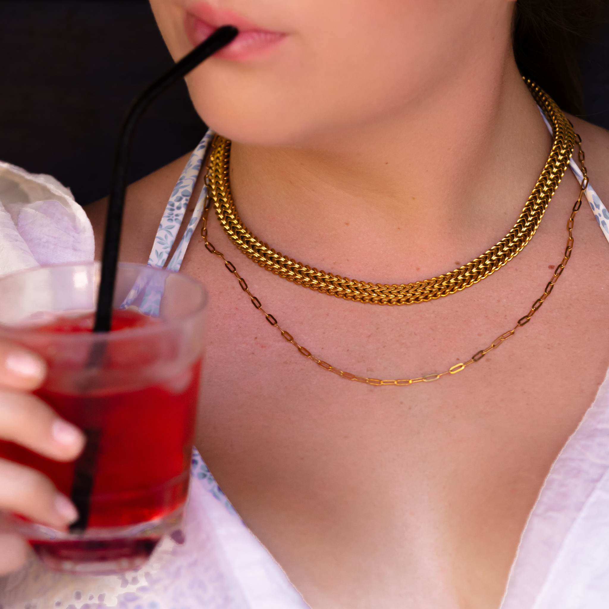 "SandSwept" 6.5mm Paperclip Chain Necklace