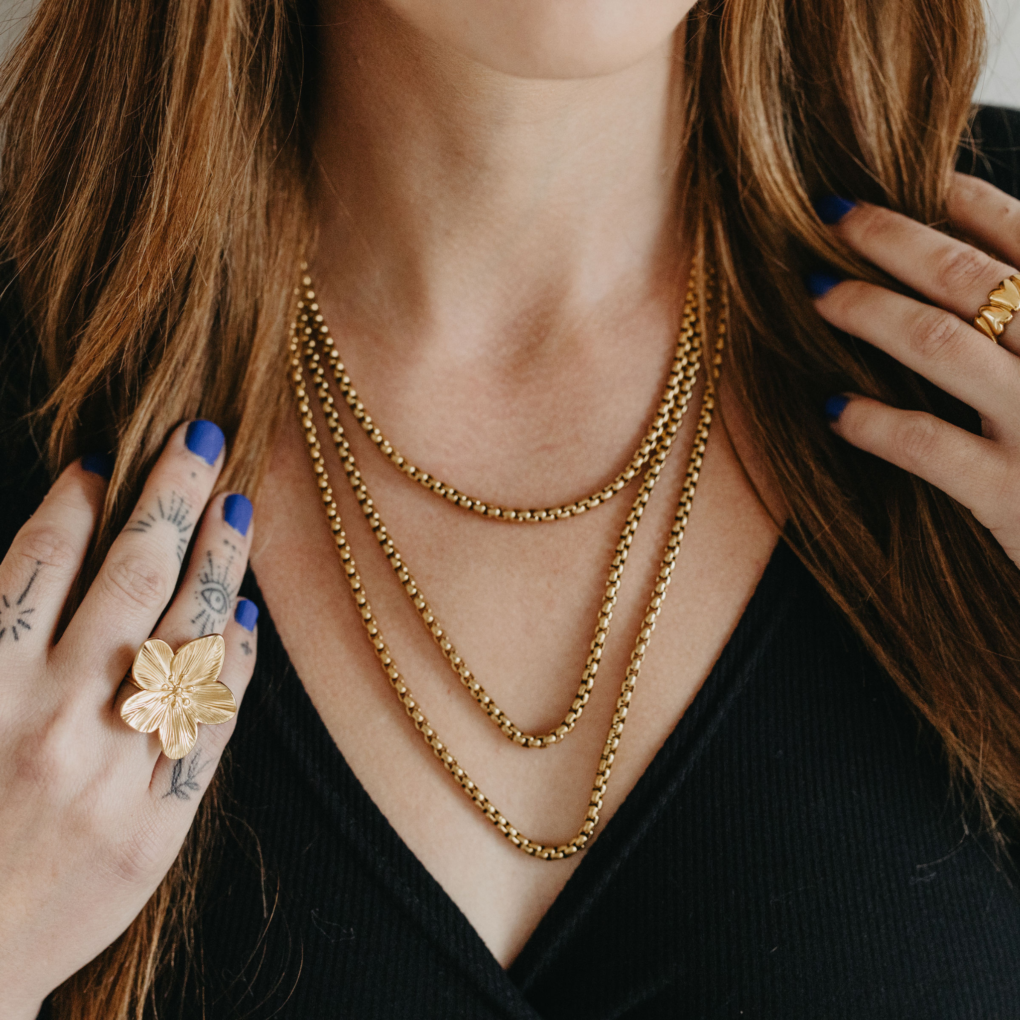 "Reefline" 3mm Rounded Box Chain Necklace