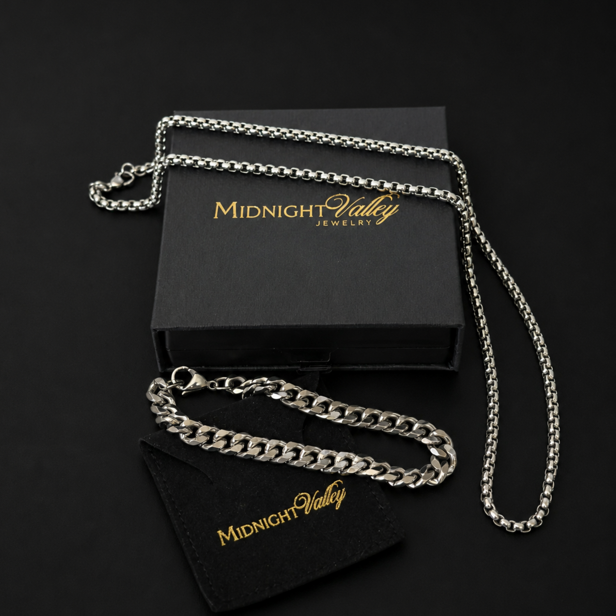 Dad Coastal Duo Set | 18K Gold PVD | Waterproof Necklace & Bracelet Gift Set
