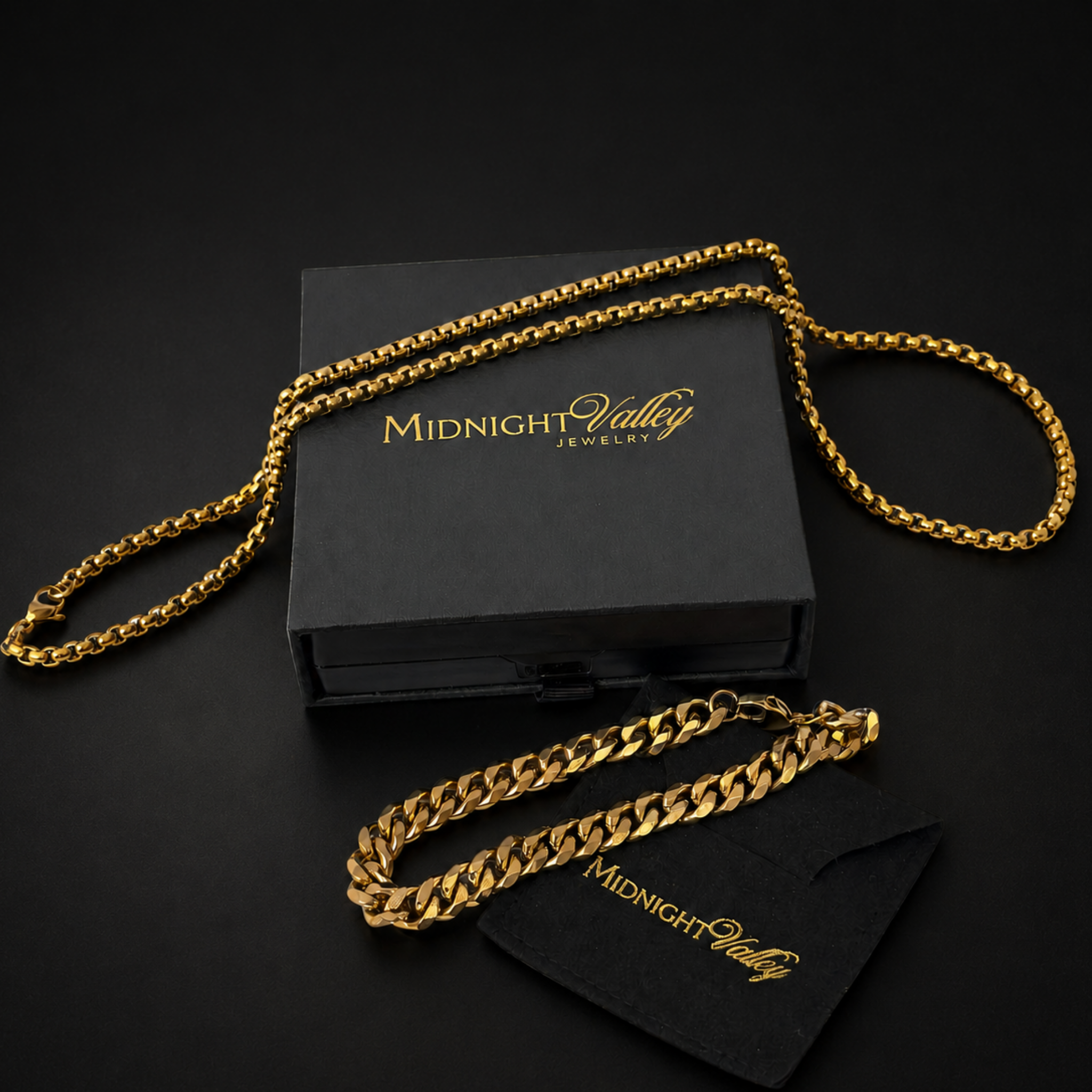 Dad Coastal Duo Set | 18K Gold PVD | Waterproof Necklace & Bracelet Gift Set