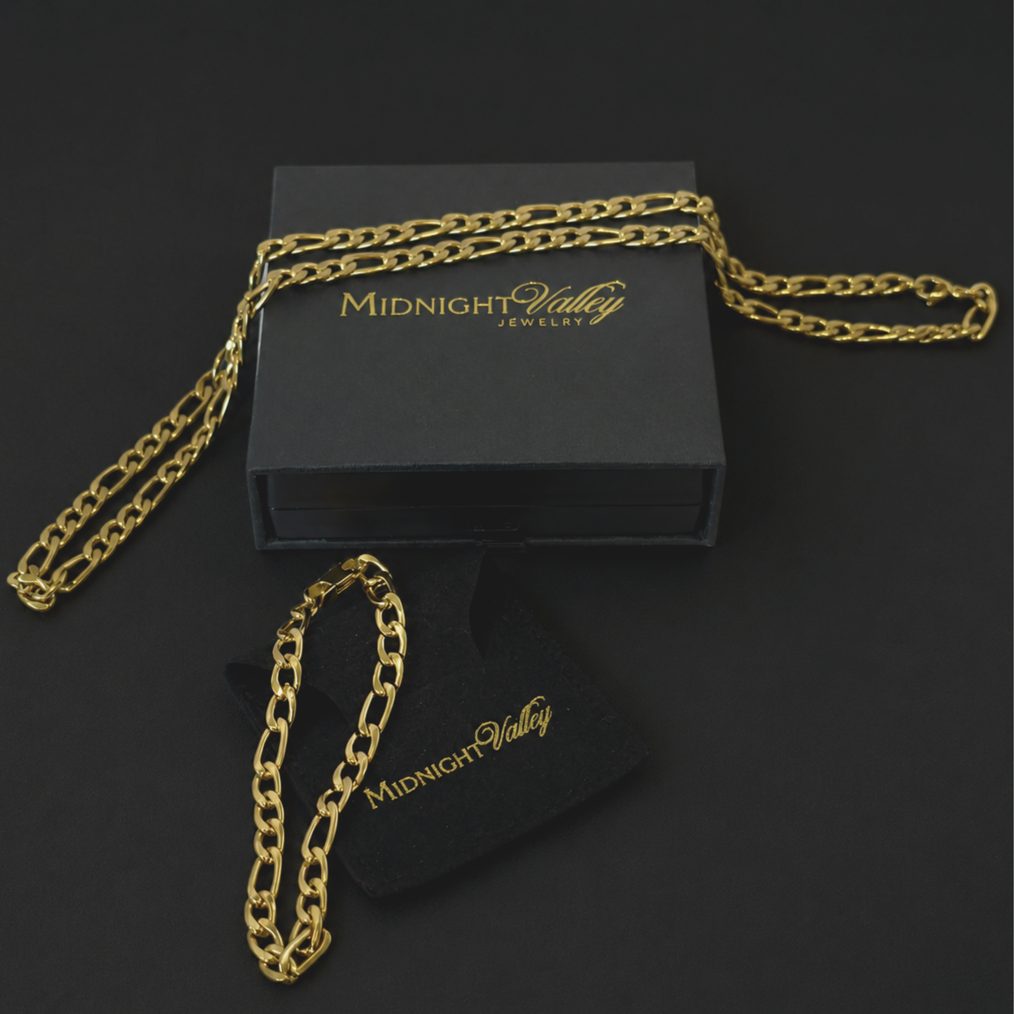 Dad Forge Duo Set | 18K Gold PVD | Waterproof Necklace & Bracelet Gift Set