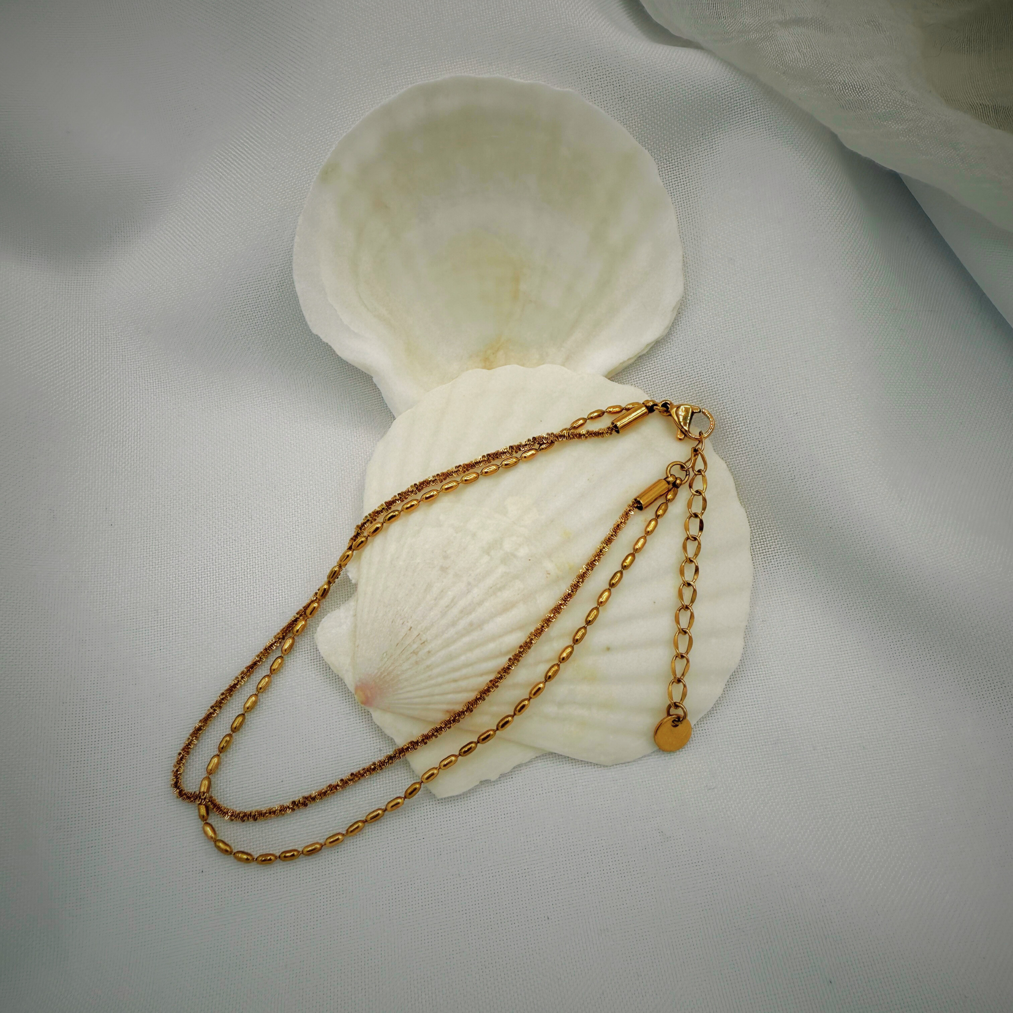 Cove Contrast Waterproof Gold Layered Anklet
