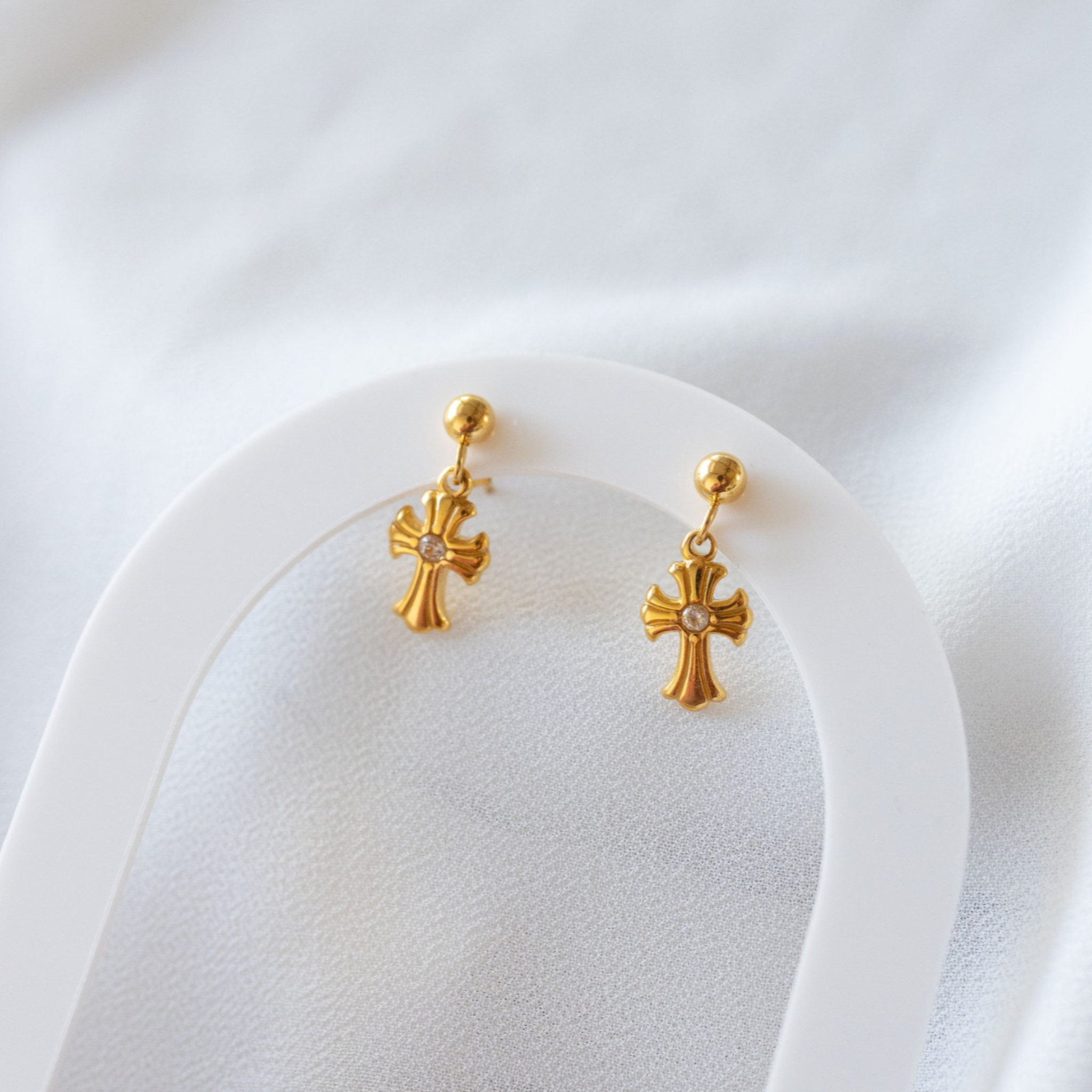 Cross Drop Earrings
