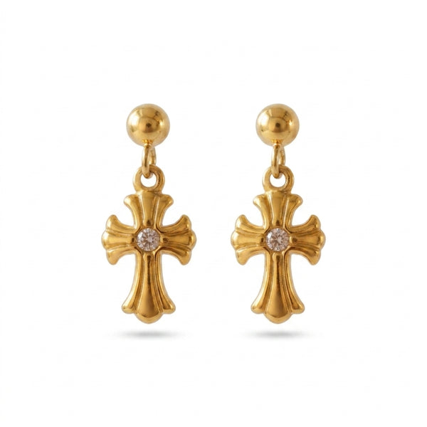 Cross Drop Earrings