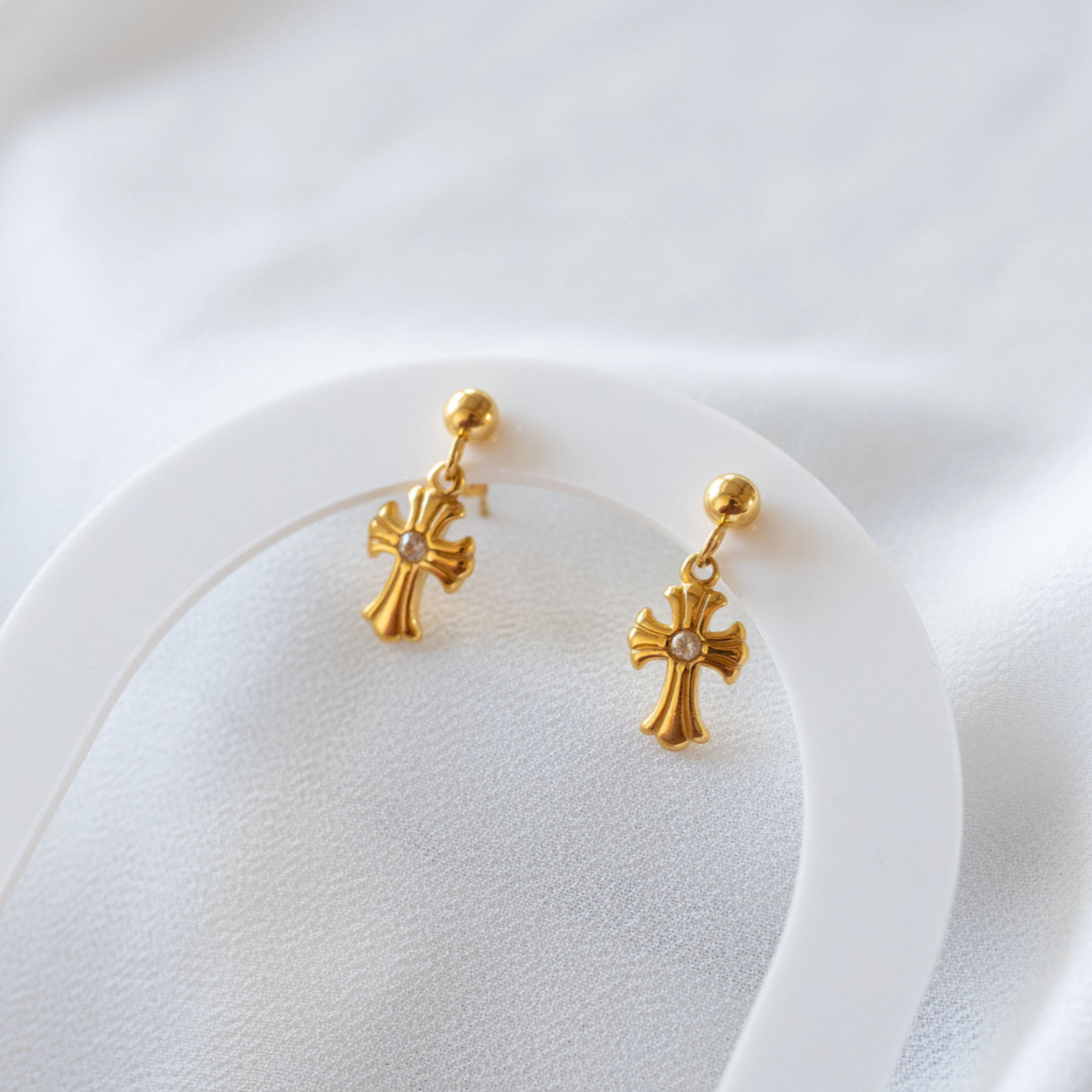 Cross Drop Earrings