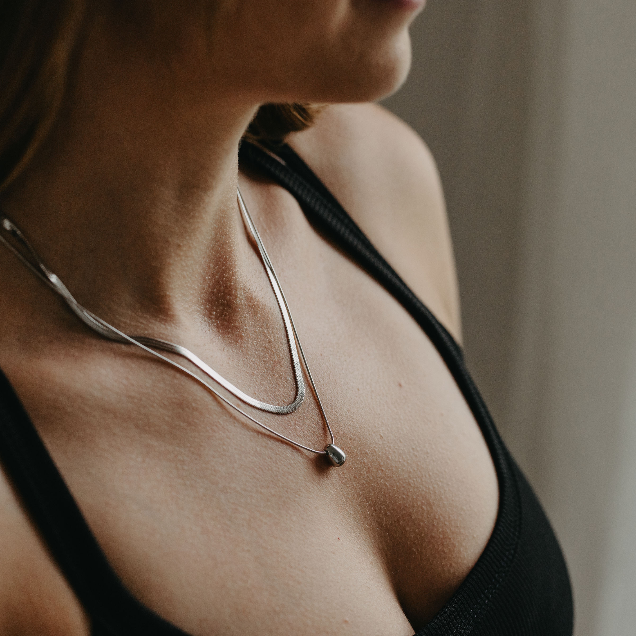 Midnight Mist Double Layer Necklace