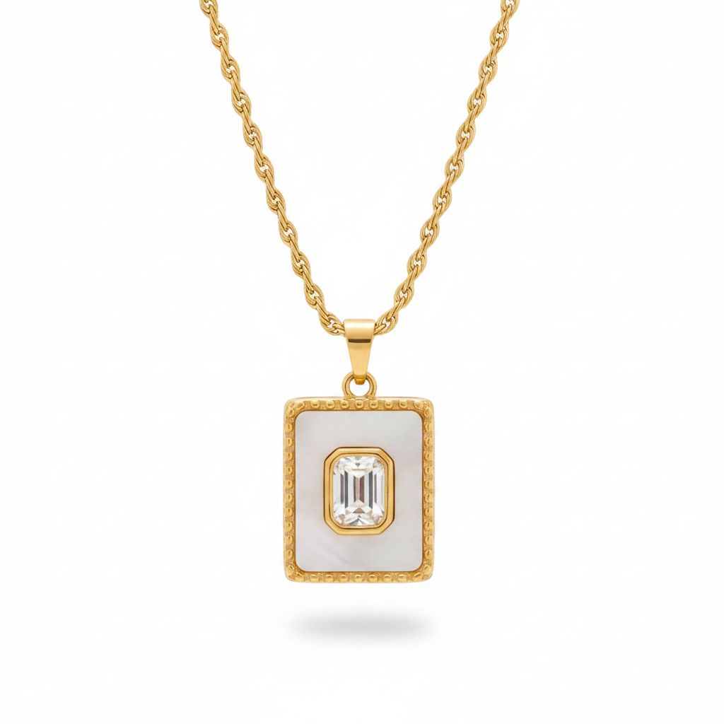Mykonos Square Pendant Necklace