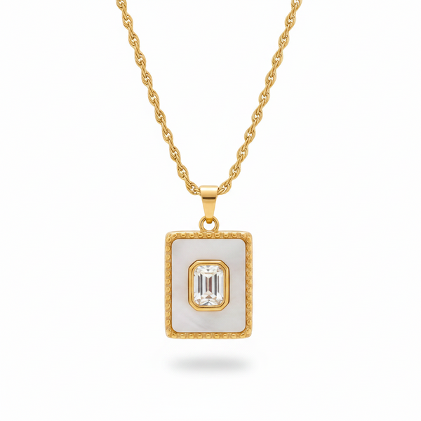 Mykonos Square Pendant Necklace