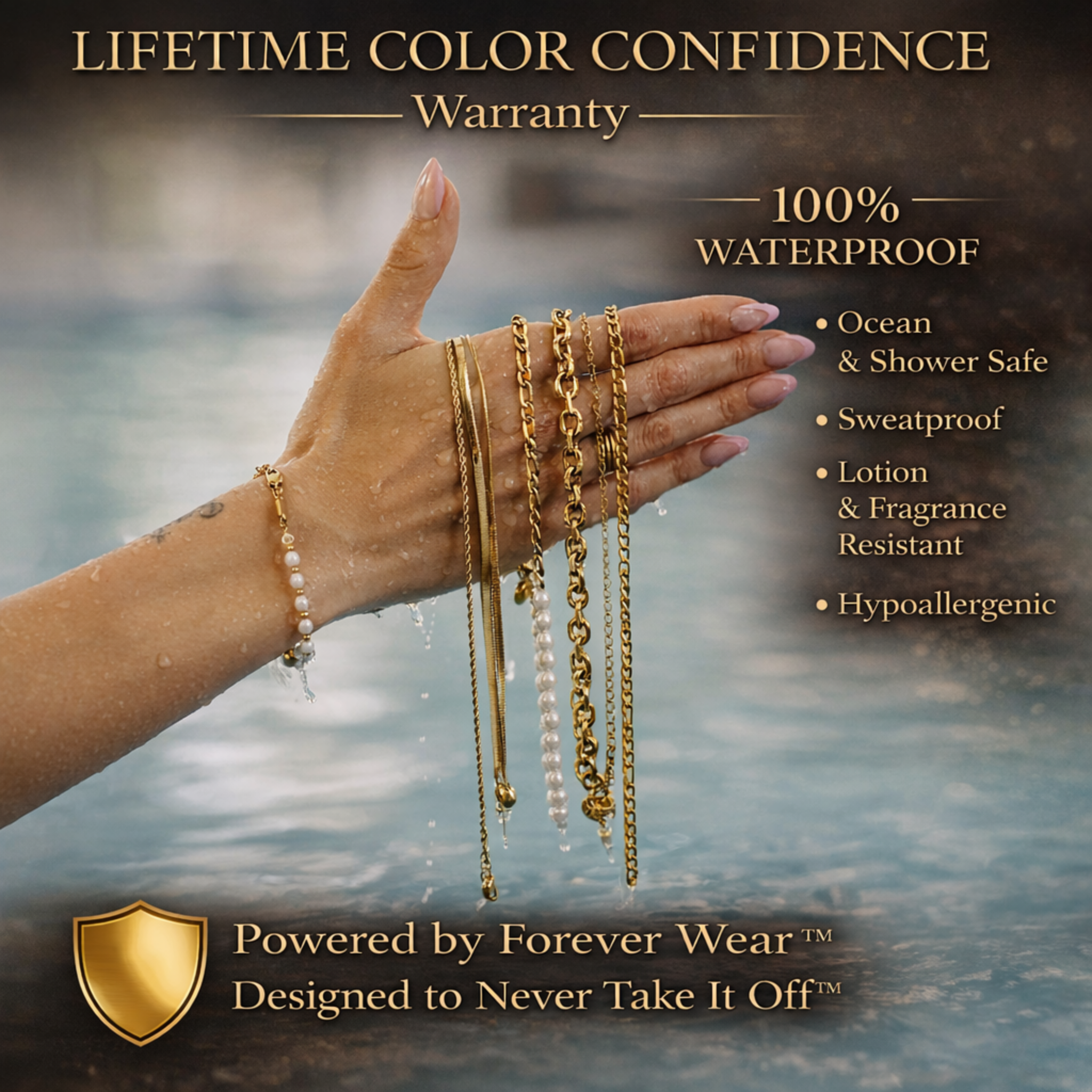 All Around Love Waterproof Gold Heart Ring
